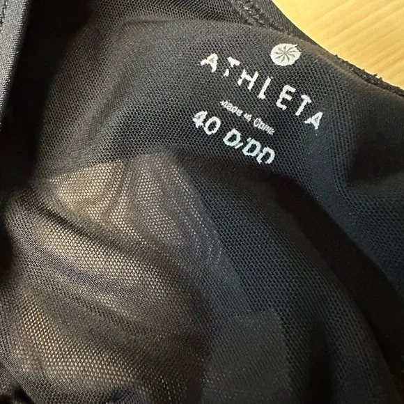 ATHLETA Slash stripe blousy woman activewear workout support tankini 40 D/DD - Picture 10 of 14